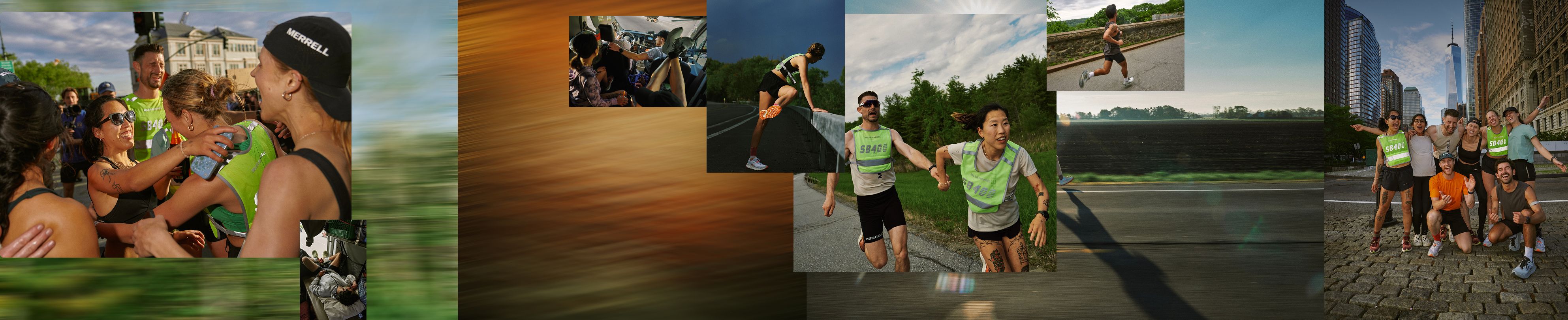A collage of runners at a running event